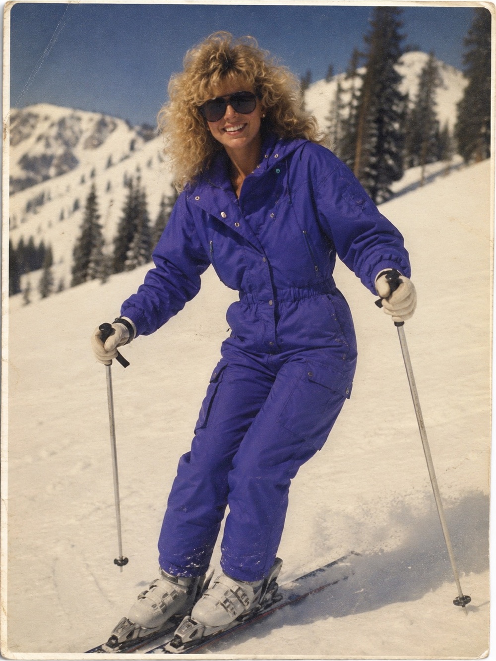 Obermeyer Vintage Ski Suit Purple Hooded One-Piece